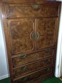 Burled wood clothing/storage armoire