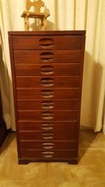 Antique record album storage chest.  Also great for holding smaller artwork. 