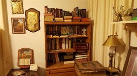 Biblical collection!  Lots of bibles, various styles and types.  Decorative pictures and wooden biblical plaques.  Many inspirational books, tapes and videos. 