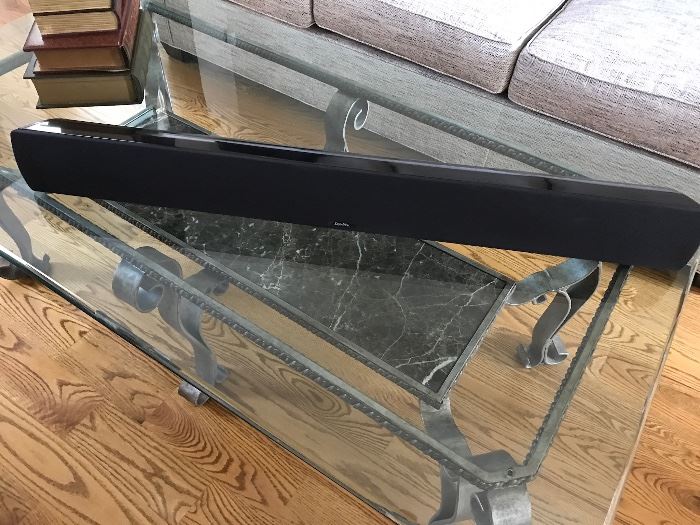 Definitive SOUND BAR and glass top coffee table