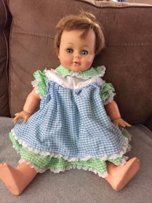 Doll with toes sticking in the air. 