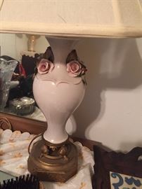 Pair of porcelain 50's lamps