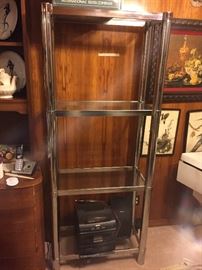 chrome shelf - mid century.  Comes with shelf, coffee table and end table