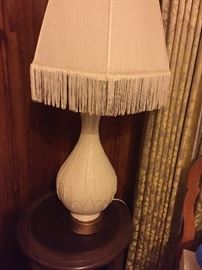 pair of mid century modern painted lamps