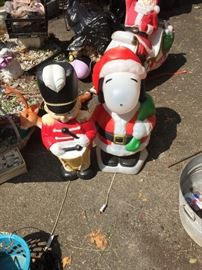 snoopy as santa christmas yard statue