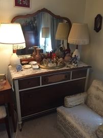 Antique dresser and mirror