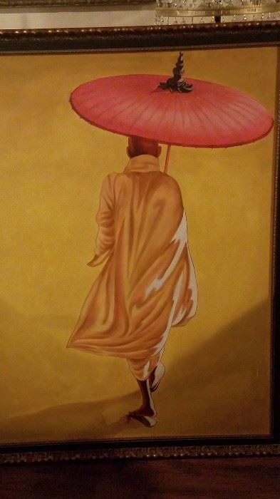 Large unusual painting of a monk