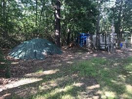 clean sand under tarp