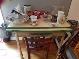 Vintage enamel top table