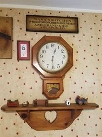 Wall clock and vintage accessories