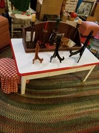 Vintage white enamel table