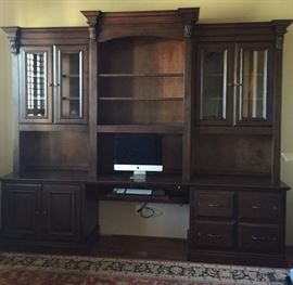 Stone Creek Wall Office w Corbels (End Units 39.5, Center 43) 122" W x 101" H x 24" D)                                     COMPUTER NOT FOR SALE
