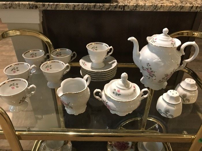 Tea Set and Tea Cart