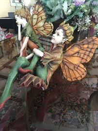 Beautiful Handpainted Fairy that Sits on a Ledge 7.5" Tall