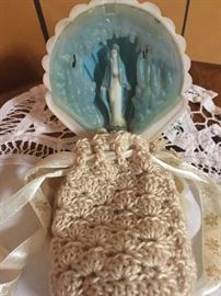 Collection of Vintage Rosaries & Handcrocheted Rosary Bags