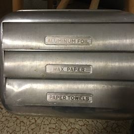 Rare Aluminum, Vintage Dispenser for Foil, Wax Paper & Paper Towels