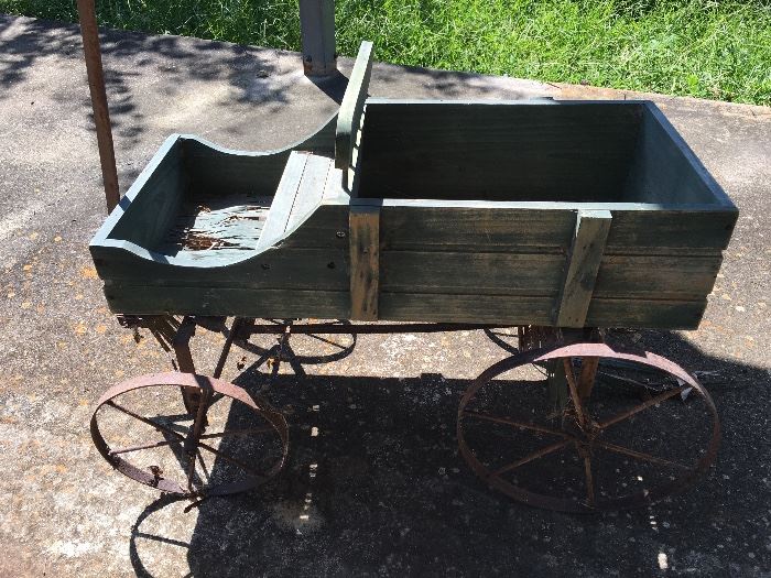 Adorable WoodenWagon with Iron Wheels