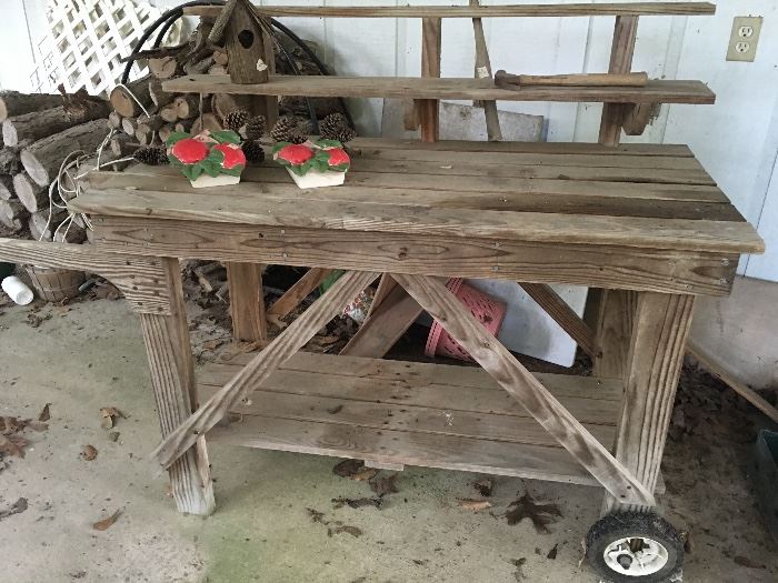 Adorable Wooden Potting Table