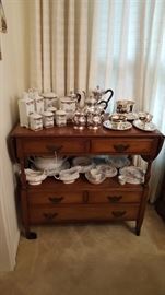 Vintage tea sets and entertainment serving pieces