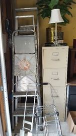 Ladders and file cabinets