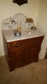 Antique marble-top washstand
