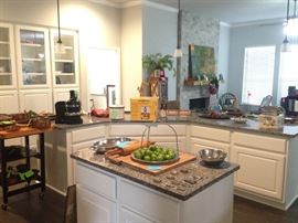 Large collection of kitchen appliances, cookware, cookbooks, bowls and more, including items from All-Clad, Sur La Table!