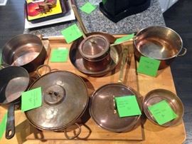 Complete set of copper pans, pots and more!