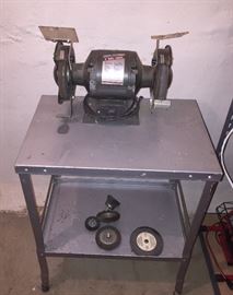 Chicago Forge 6" bench grinder and metal stand