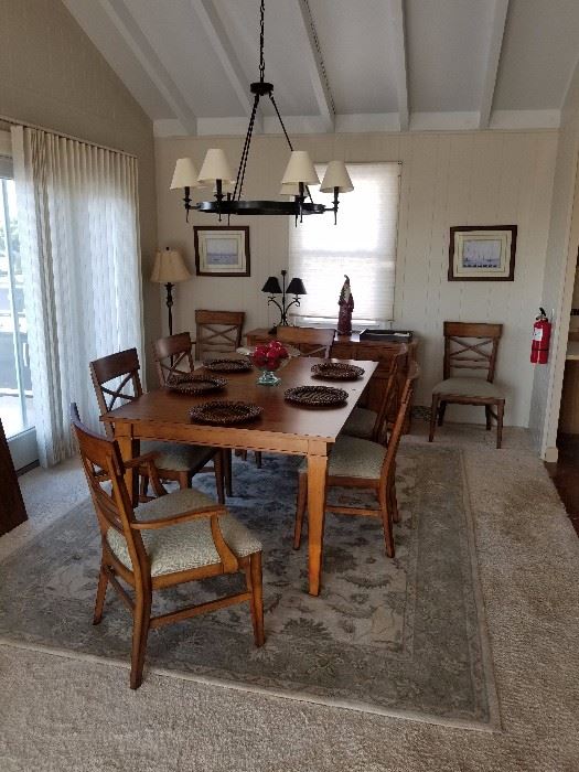 Ethan Allen Christopher dining room set for 8; finish is Tango