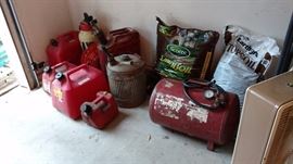gas cans and air compressor