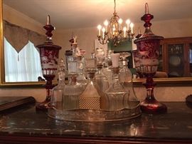 Set of 2 Bohemian glass