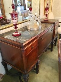 Set of 2 Bohemian glass 