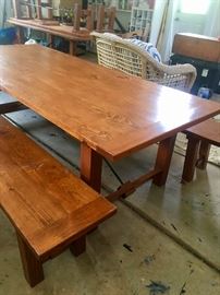 Custom picnic table & benches (2 sets available) 
8' by 3' 6"