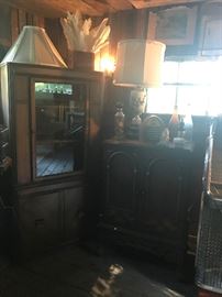 Antique Corner Cabinet, Stereo Radio Cabinet