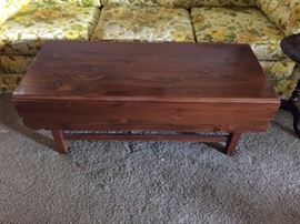 Dark Wood Fold Down Coffee Table.