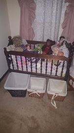 Cradle and Dolls From The Huge Collection.