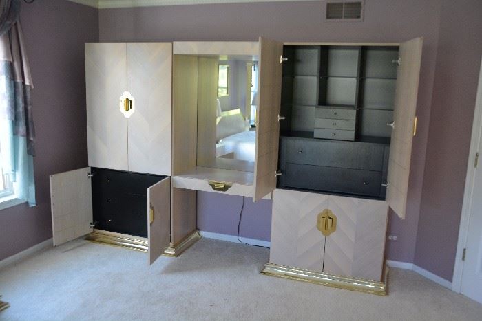 Ello Bedroom Wall Unit - 2 armories, 1 vanity 