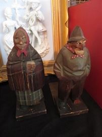 Pair of German Carved Wood Bookends