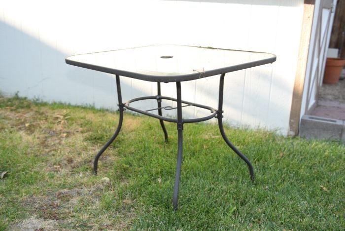 Outdoor Glass Top Patio Table