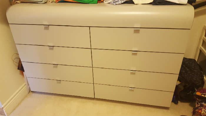 Dove grey 8 drawer dresser - $125