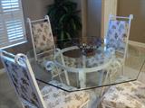 Glasstop kitchen dining table with matching 4 chairs