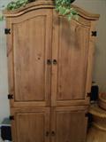 Pine entertainment armoire