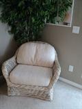 Large wicker easy chair