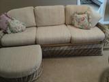Wicker Sofa and Ottoman