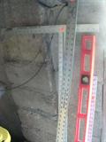 Metal "T" Square and Measuring Stick. Large Level