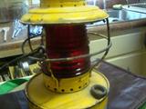 Vintage Red Globe Lantern appears to be railroad