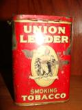 Union Leader Tobacco Can. Lots of Old  & Rare Tobacco cans & items in this estate.
Check out our website at www.pes3d.com for more pics