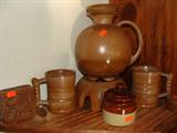 Frankoma Pottery picher and matching cups