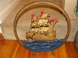 Vintage iron sailing ship door stop