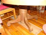 Antique Round Oak Table with 5 leaves and 5 matching chairs